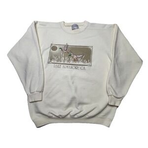 Vintage Lake Almanor CA Duck Hunting Sweatshirt USA Made GENUS XL Crewneck